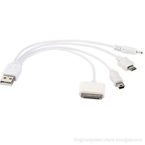 4-in-1 USB Adapter Cable, Fit with iPhone 4/4S, Mini USB/Micro USB/Nokia DC 2.0 Mobile Phone